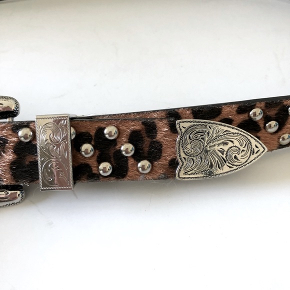 Western Belt Leopard Haircalf Leather - Picture 5 of 9